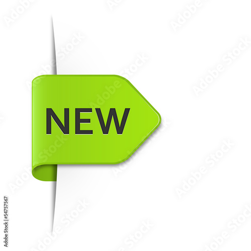 New green sticker with drop shadow