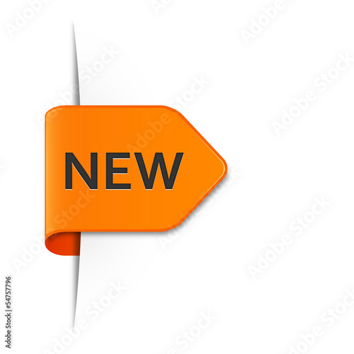 New orange sticker with drop shadow