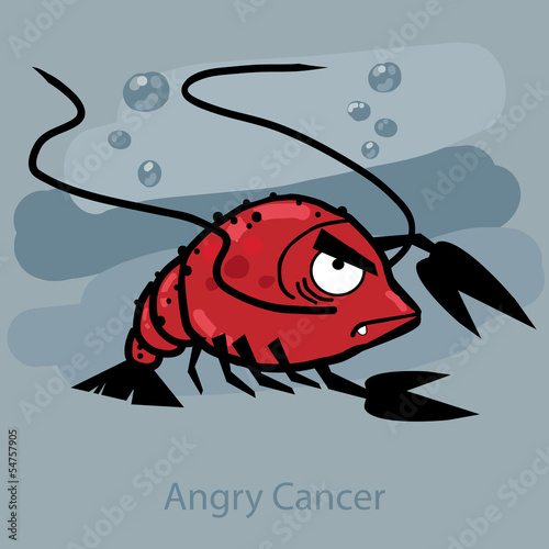 Angry horoscope: Cancer. Vector