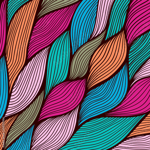 Vector abstract hand-drawn waves texture, wavy background. Color