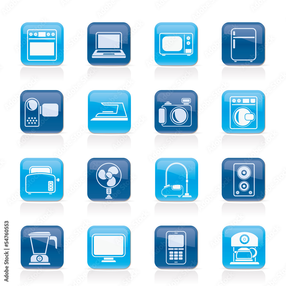 household appliances and electronics icons - vector, icon set household appliances and electronics icons - vector, icon set