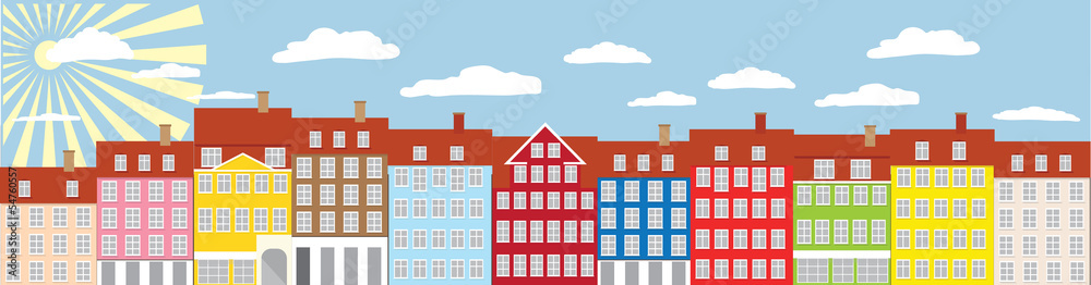 Cophengagen houses decoration card Cophengagen houses decoration card