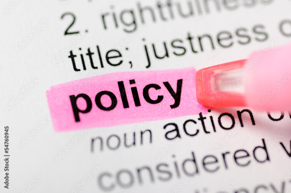 Fototapeta premium Pink marker on policy word