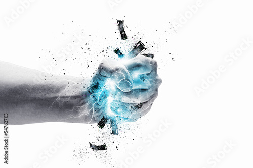 Hand squeezing keyboard