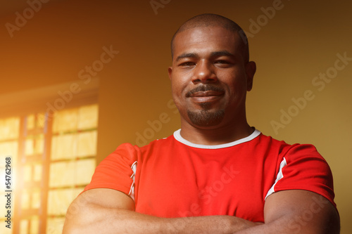 African American man athlete, portrait photo