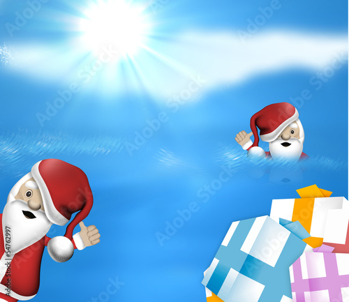 sunny day, water and Santa ...