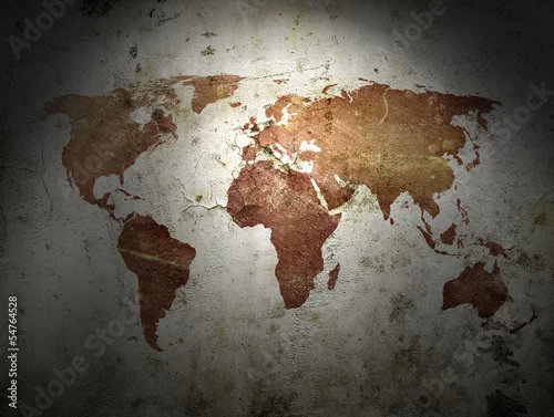 Obraz archiwalne mapy świata