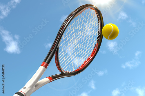 Tennis Racket with Tennis Ball