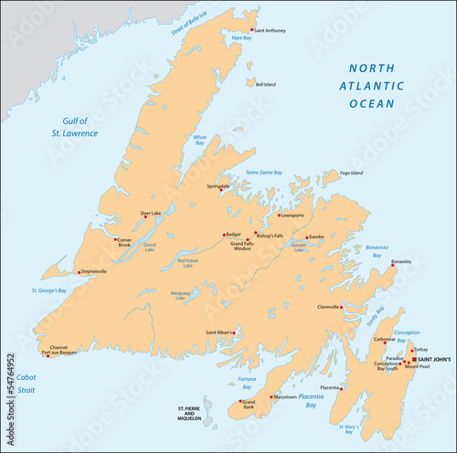 Newfoundland, map