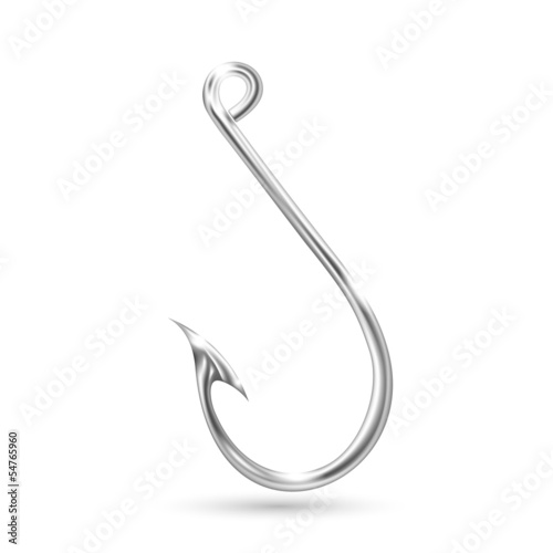 Glossy fishing hook.