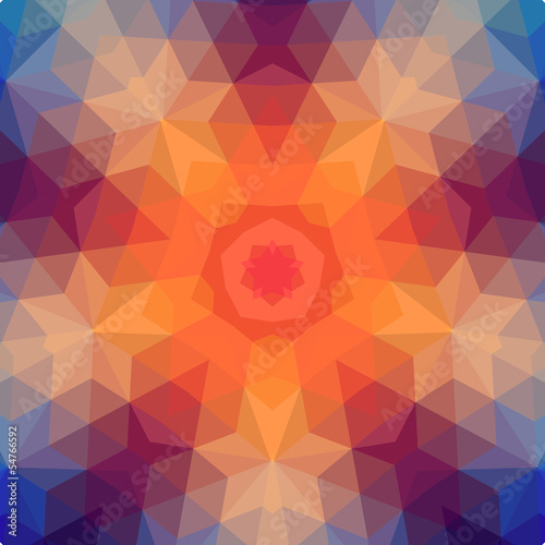 Retro star vector backdrop of geometric shapes. Colorful mosaic