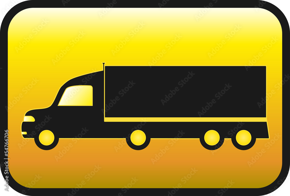 glossy yellow button with american truck glossy yellow button with american truck