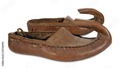 Opanci or opanak old traditional Serbian shoes photo