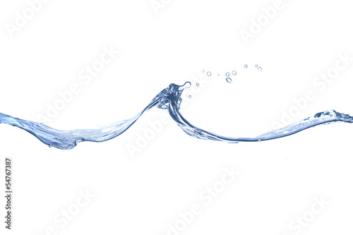Clear, blue splashing water