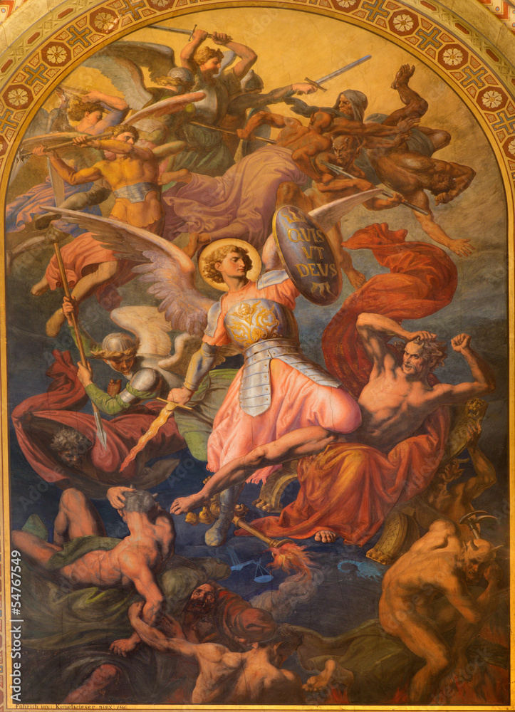 Naklejka premium Vienna - Archangel Michael and war with the bad angels
