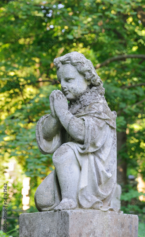 Figure in ancient Lychakivskyj cemetery (Lviv City, Ukraine)