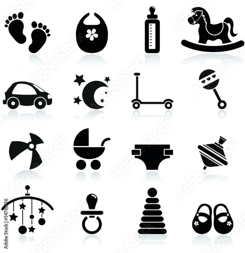 Baby icons set.Vector