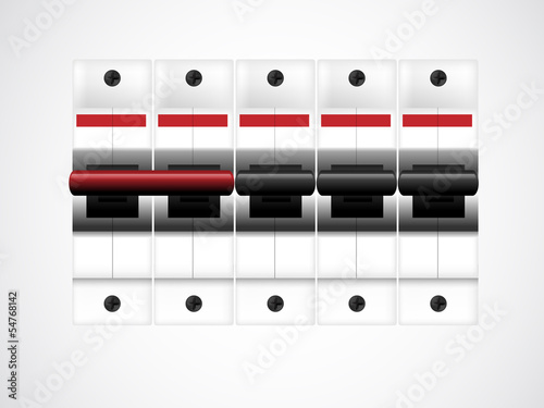 Circuit breakers on white. illustration