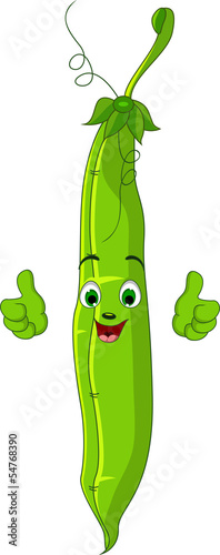 Cartoon garden peas Character giving thumbs up