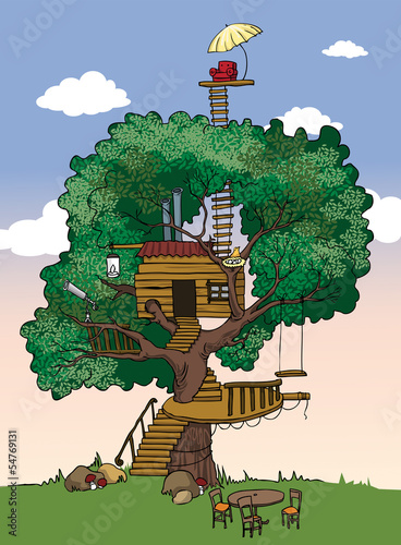 Tree House, vector illustration