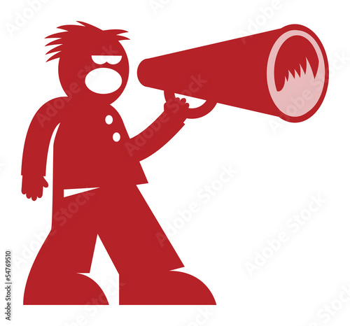 Man with Megaphone, vector illustration