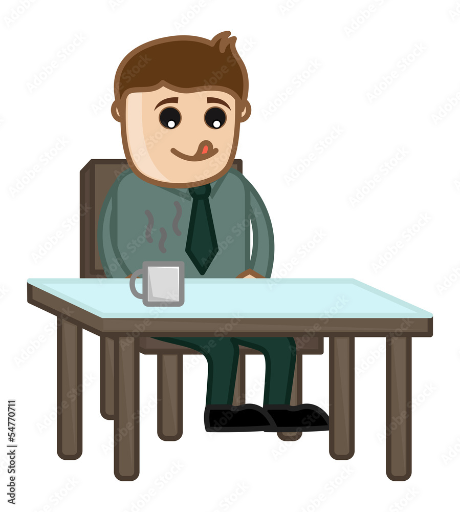 Man Waiting for Food - Cartoon Business Vector Character Man Waiting for Food - Cartoon Business Vector Character