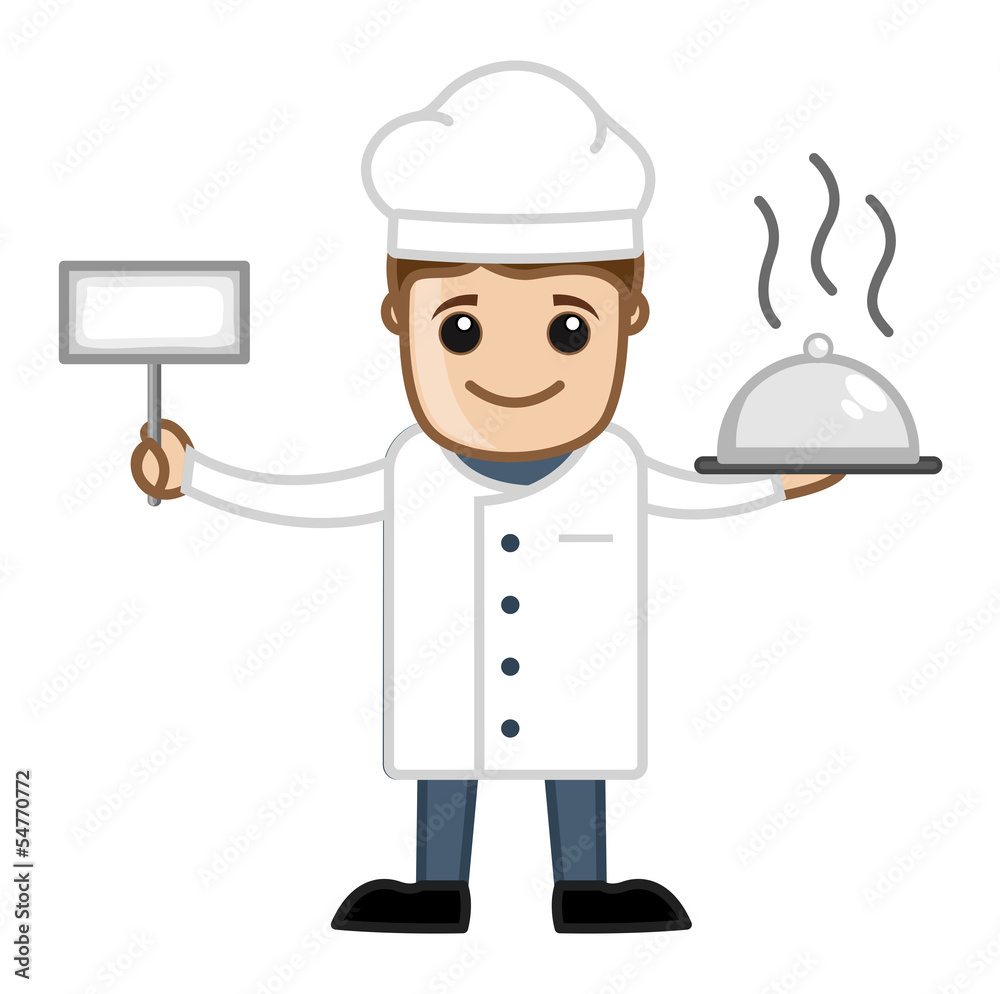 Cook with Food - Cartoon Business Vector Character Cook with Food - Cartoon Business Vector Character