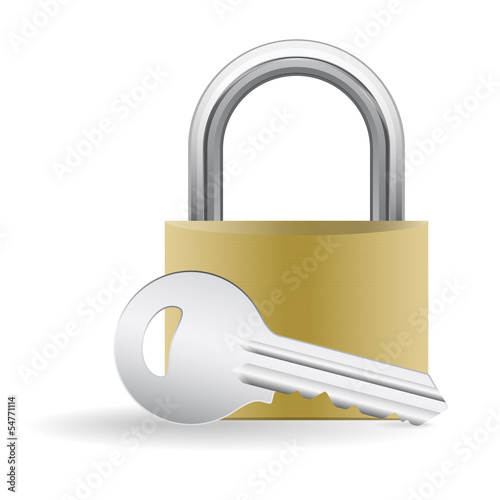 Vorhängeschloß und Schlüssel