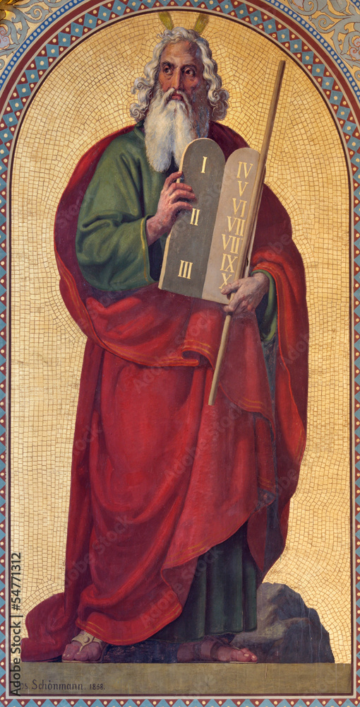 Obraz premium Wiedeń - Fresk Mojżesza w kościele Altlerchenfelder