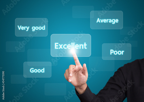 business man evaluate excellent quality