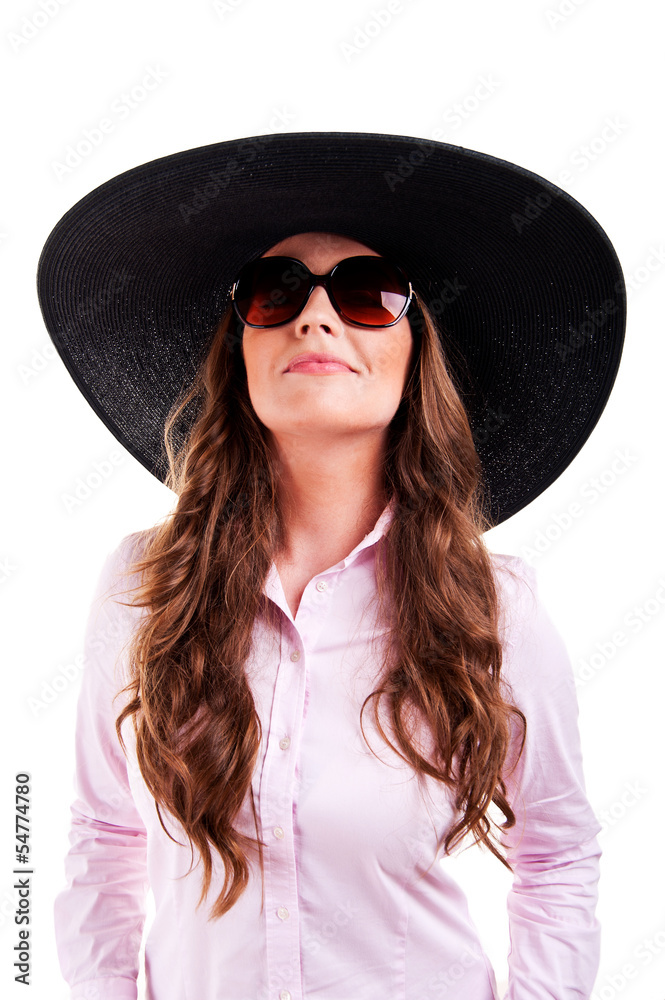 Happy woman at summertime, smiling, looking at camera Happy woman at summertime, smiling, looking at camera