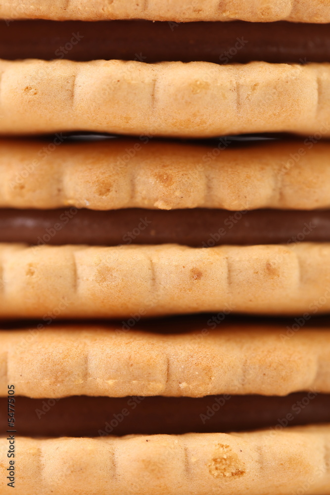 Background of sandwich biscuits with chocolate. Background of sandwich biscuits with chocolate.