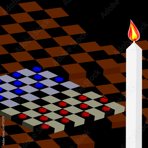 abstract background, vector style, checkers in 3D