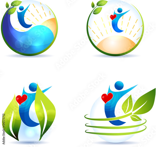 Healthy lifestyle symbol collection.