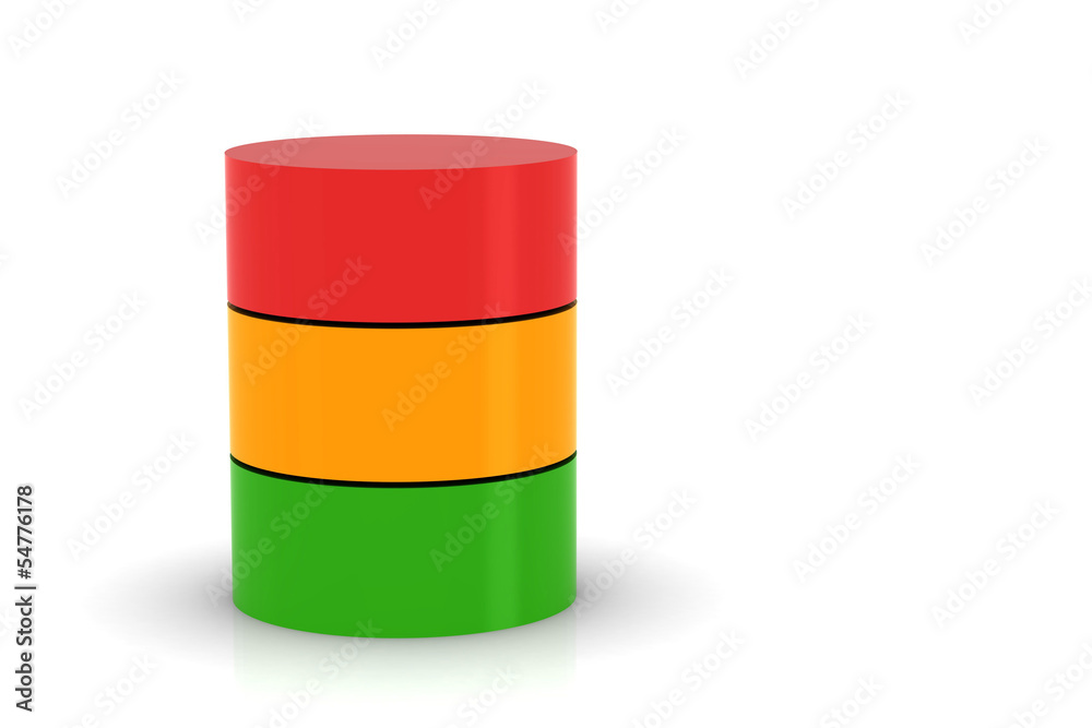 A colorful 3d pie chart graph. High resolution render. A colorful 3d pie chart graph. High resolution render.