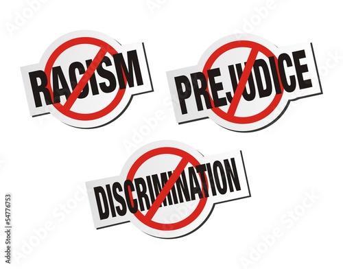 anti racism, anti prejudice, anti discrimination sticker sign