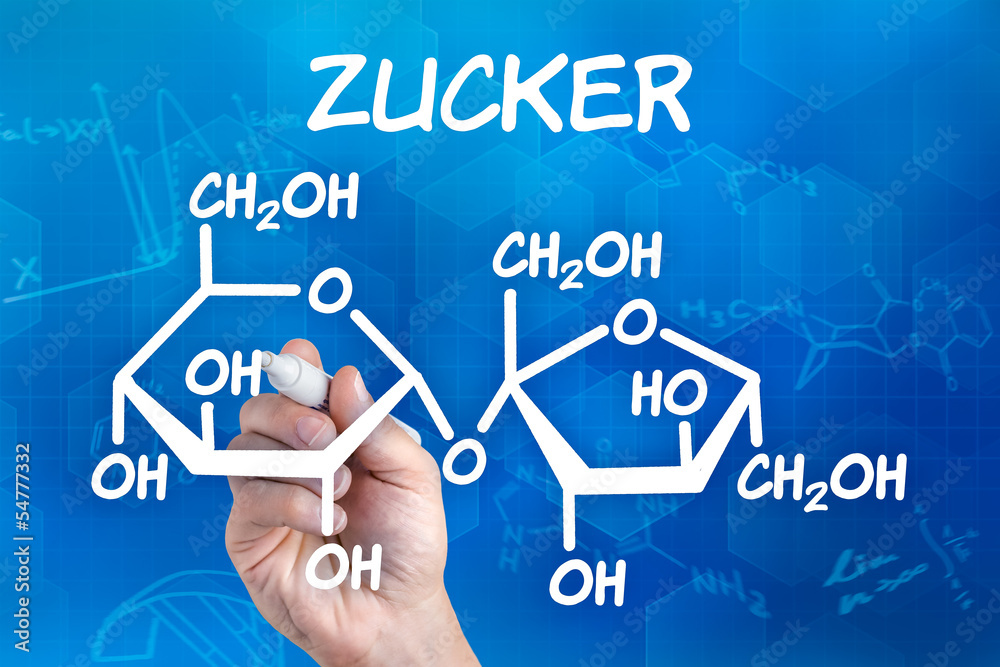 Chemische Formel Für Traubenzucker Hand zeichnet chemische Strukturformel von Zucker Stock Photo | Adobe Stock