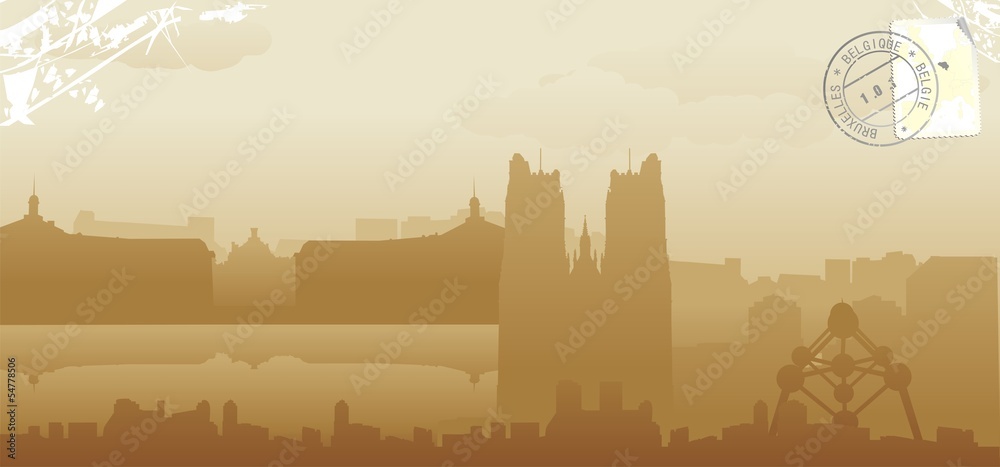 Obraz premium bruxelles abstract skyline