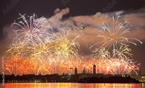 Fireworks celebrarion Redentore (venice, Italy) photo