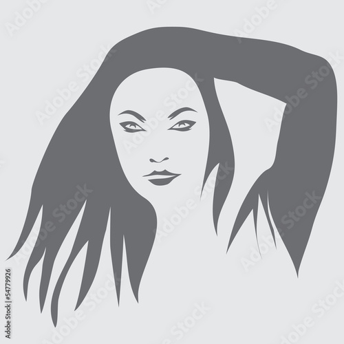 Girl in her hair