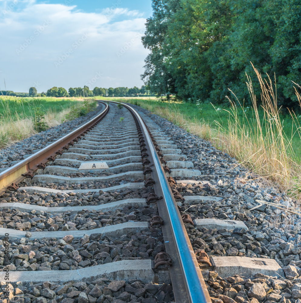 Curved railroad tracks Curved railroad tracks