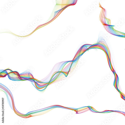 set abstract ribbon waves