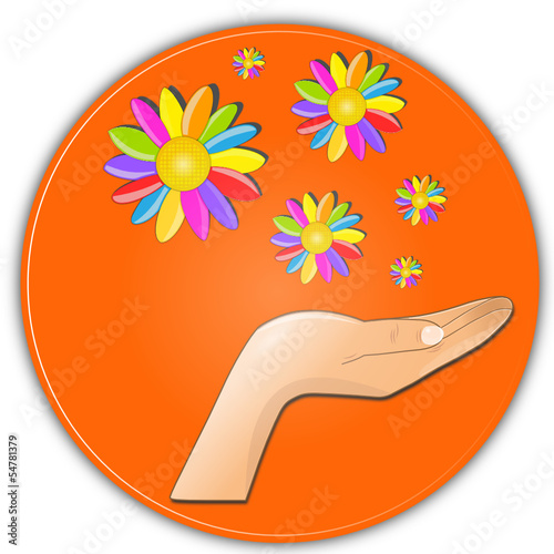 La main et les fleurs
