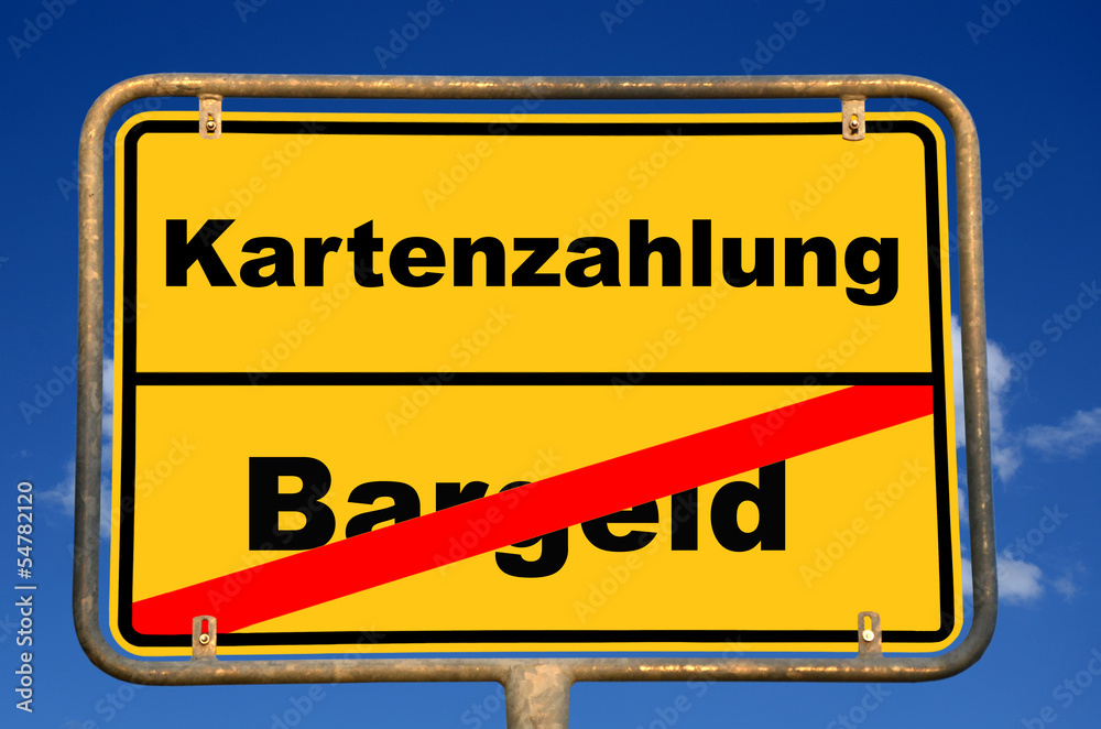 Schild Bargeld Kartenzahlung StockFoto Adobe Stock