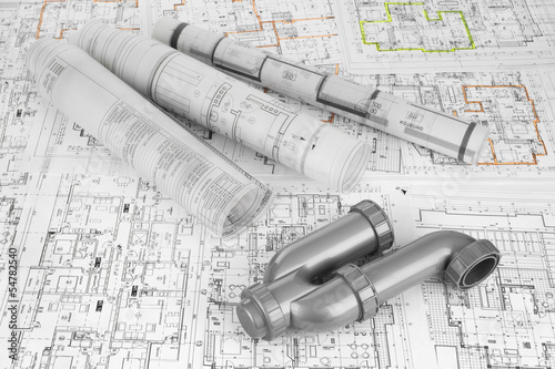 project drawings and  siphon for sewer photo