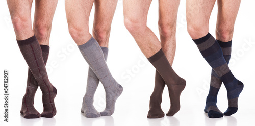 collection of man socks on foot