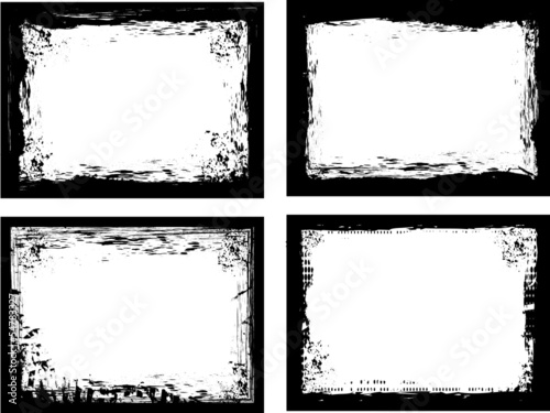 Set of grunge frames. vector illustration.