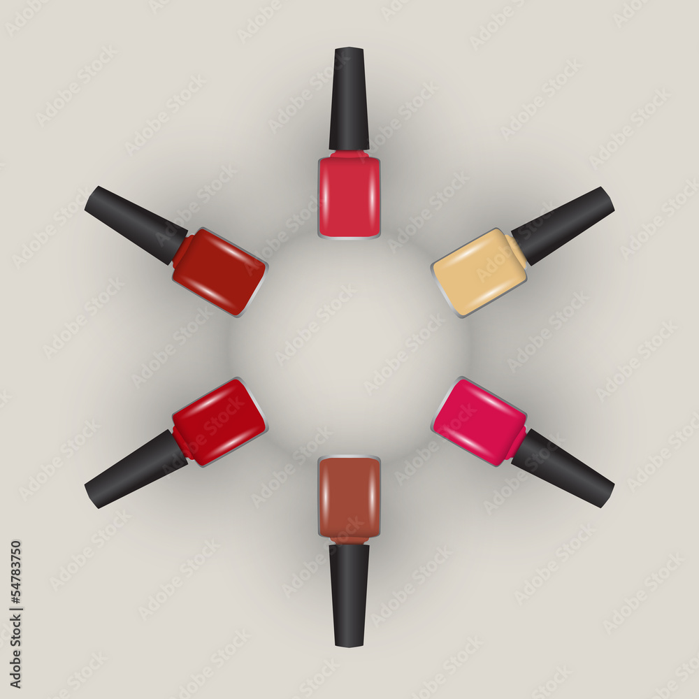 Obraz premium Vector nail polish set