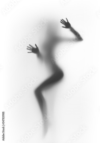 Beautiful and sexy dancer woman silhouette #54783988