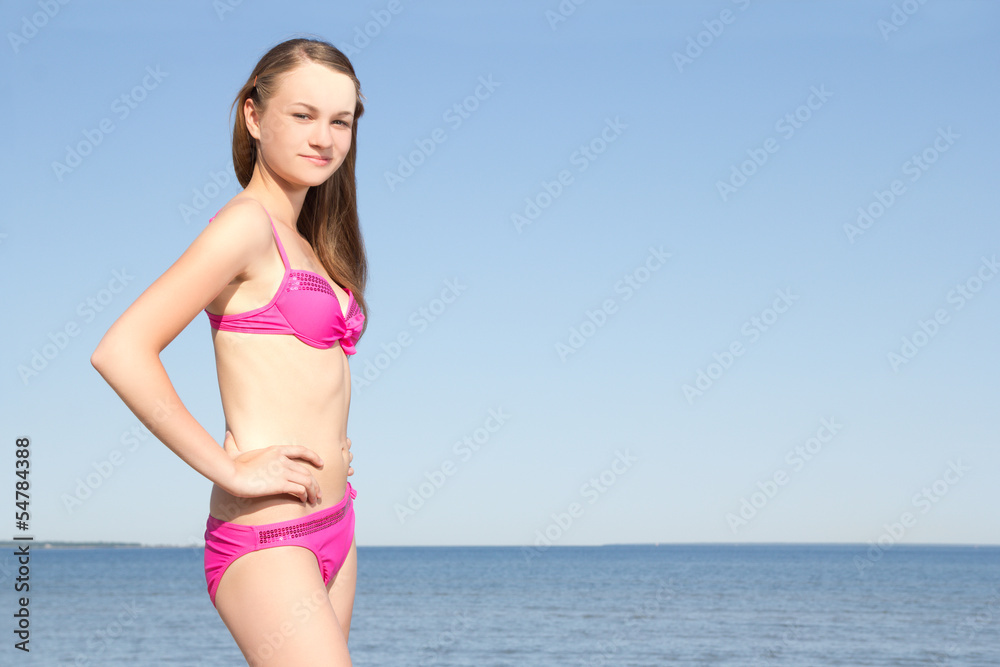 attractive woman posing on the beach attractive woman posing on the beach